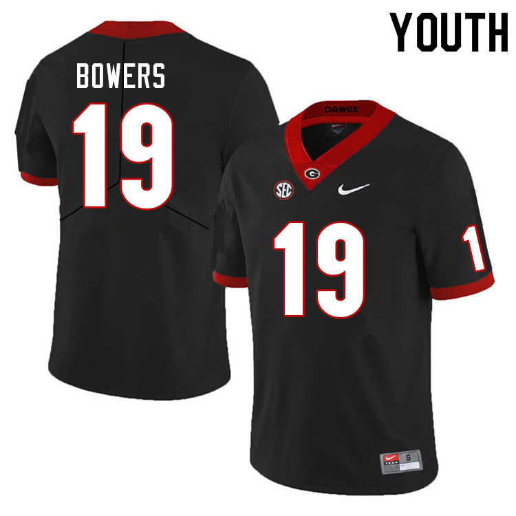 Youth #19 Brock Bowers Georgia Bulldogs College Football Jerseys Sale-Black